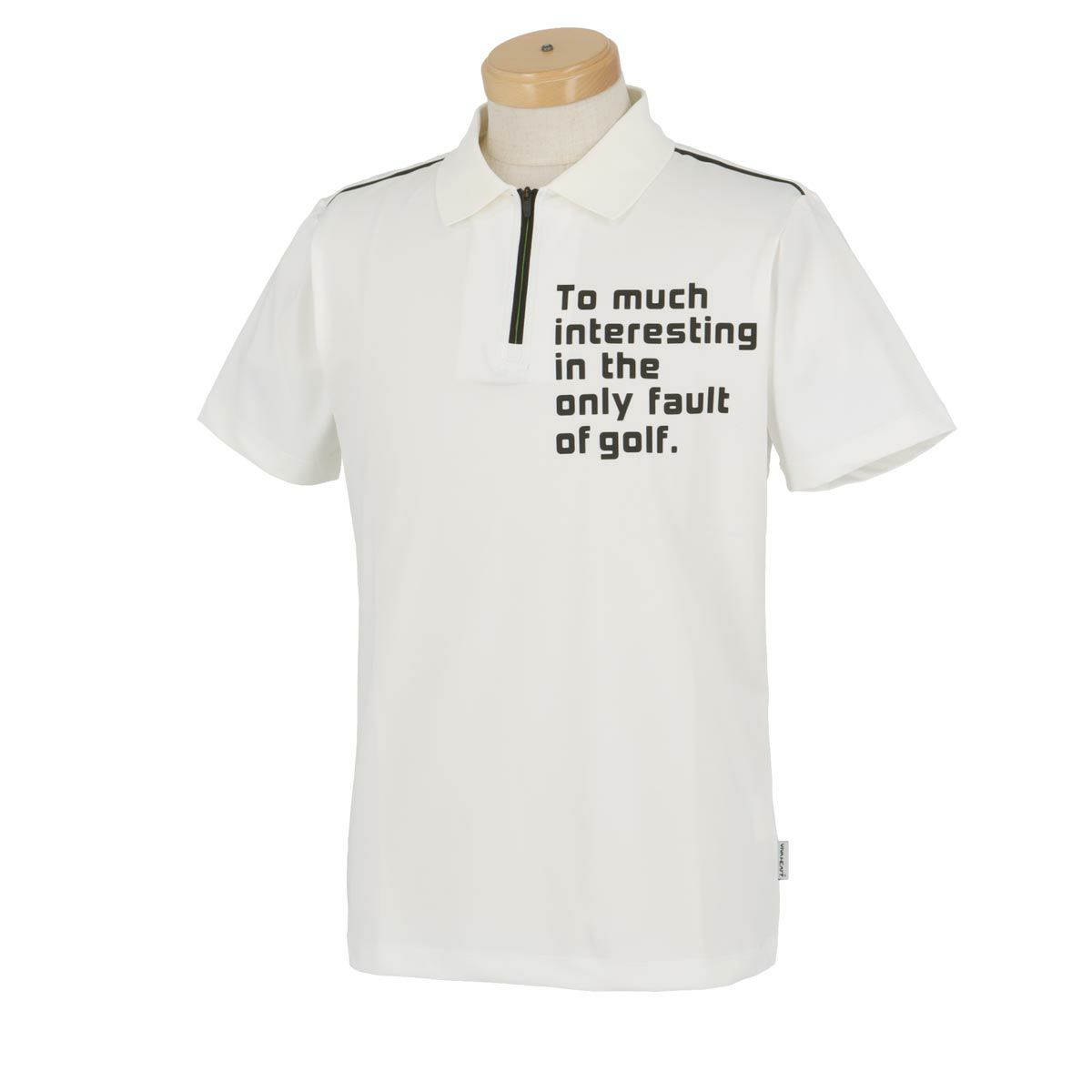 ビバハート VIVA HEART　メンズ レタードデザイン 接触冷感 半袖 ハーフジップ ポロシャツ 011-21442　2024年モデル オフホワイト（05）