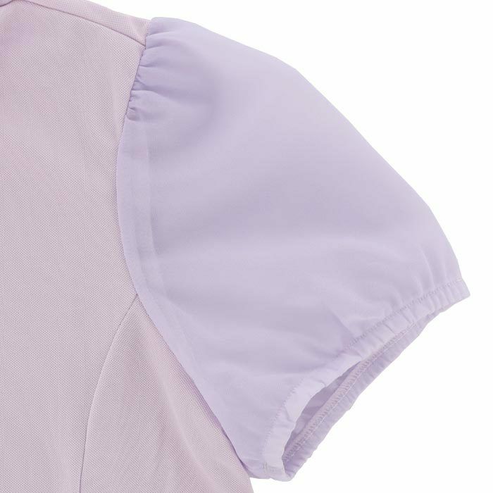 ビバハート VIVA HEART　レディース 異素材ミックス 鹿の子 接触冷感 半袖 パフスリーブ ポロシャツ 012-21441　2024年モデル 詳細5