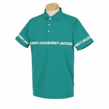 ジャックバニー Jack Bunny!!　メンズ 鹿の子 ロゴラインプリント 半袖 ポロシャツ 262-4160513　2024年モデル ターコイズ（130）