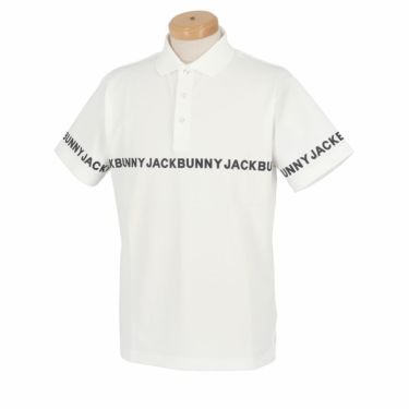 ジャックバニー Jack Bunny!!　メンズ 鹿の子 ロゴラインプリント 半袖 ポロシャツ 262-4160513　2024年モデル ホワイト（030）