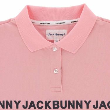 ジャックバニー Jack Bunny!!　レディース 鹿の子 ロゴラインプリント 半袖 ポロシャツ 263-4160514　2024年モデル 詳細3