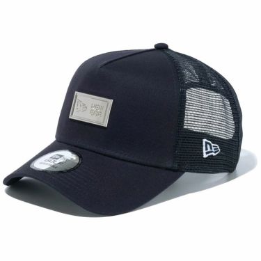 ニューエラ NEW ERA　キャップ 9FORTY A-Frame トラッカー Box Logo ボックスロゴ Metal Plate 14109242 ネイビー　2024年モデル ネイビー（14109242）