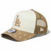 ニューエラ NEW ERA　キャップ 9FORTY A-Frame トラッカー MLB Jacquard ロサンゼルス・ドジャース 14109712 カーキ/クローム　2024年モデル カーキ/クローム（14109712）