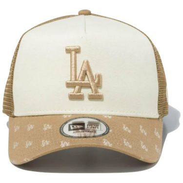 ニューエラ NEW ERA　キャップ 9FORTY A-Frame トラッカー MLB Jacquard ロサンゼルス・ドジャース 14109712 カーキ/クローム　2024年モデル 詳細1