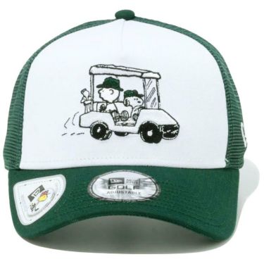 ニューエラ NEW ERA　キャップ 9FORTY A-Frame トラッカー On Par PEANUTS ピーナッツ 14124321 ホワイト/ダークグリーン　2024年モデル 詳細1