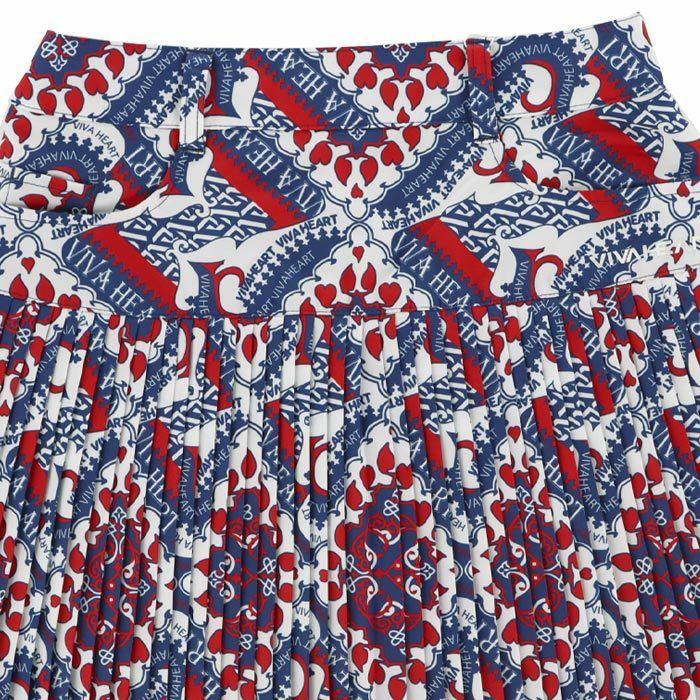 ビバハート VIVA HEART　レディース 撥水 ロゴデザイン 総柄プリント プリーツ スカート 012-71440　2024年モデル 詳細3