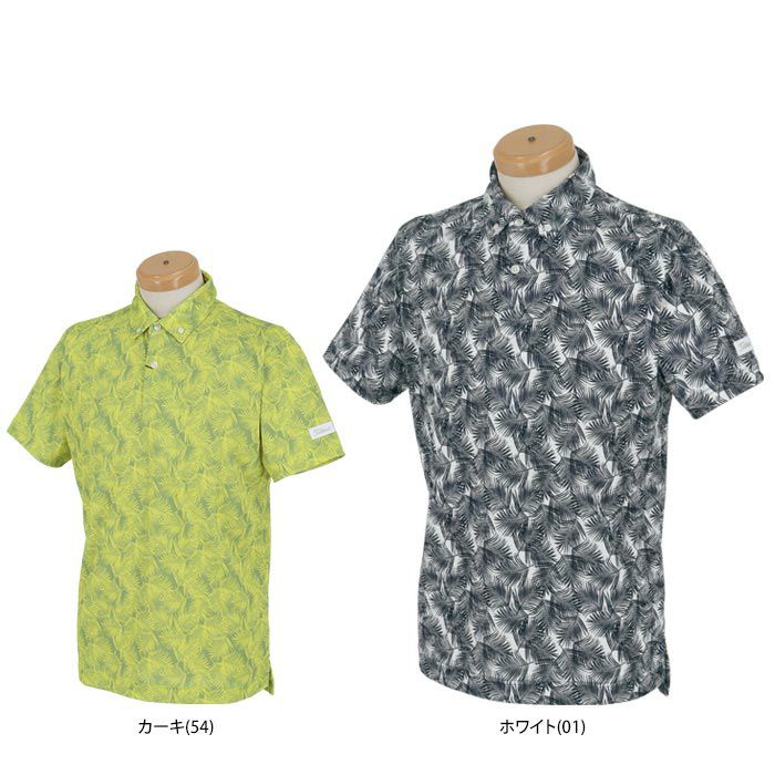 タイトリスト Titleist　メンズ ボタニカル 総柄 メッシュ生地 クーリング 半袖 ボタンダウン ポロシャツ TLPMS129J　2024年モデル 詳細1