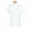 セントアンドリュース St ANDREWS　メンズ ロゴ刺繍 ギンガムジャガード 半袖 ポロシャツ 042-4160551　2024年モデル ホワイト（030）