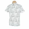 セントアンドリュース St ANDREWS　メンズ 総柄 ロゴプリント 半袖 ポロシャツ 042-4160555　2024年モデル ホワイト（030）