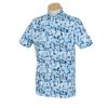 フィラ FILA　メンズ ロゴデザイン 総柄 グラフィックプリント 半袖 ポロシャツ 744-603　2024年モデル ブルー（BL）