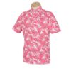 フィラ FILA　メンズ 総柄 ボタニカルプリント 半袖 ポロシャツ 744-606　2024年モデル ピンク（PK）
