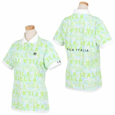 フィラ FILA　レディース ロゴデザイン 総柄 グラフィックプリント 半袖 ポロシャツ 754-602-2　2024年モデル 詳細2