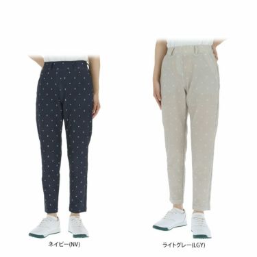 マリクレール marie claire　レディース 飛び柄プリント サッカー生地 ストレッチ 9分丈 パンツ 714-335　2024年モデル 詳細1