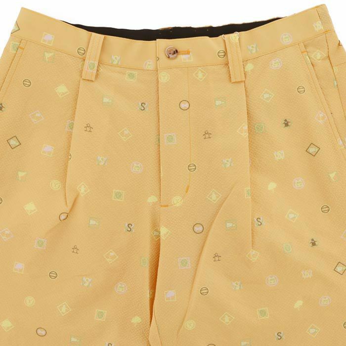 マンシングウェア Munsingwear　メンズ ロゴデザイン 総柄プリント サッカー生地 ストレッチ ショートパンツ MGMXJD52　2024年モデル 詳細3