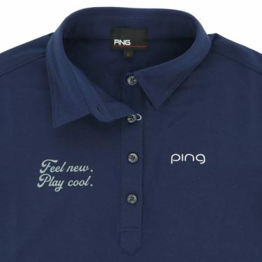 ピン PING　レディース 鹿の子 ロゴプリント Mr.PING 半袖 ポロシャツ 622-4160204　2024年モデル 詳細3