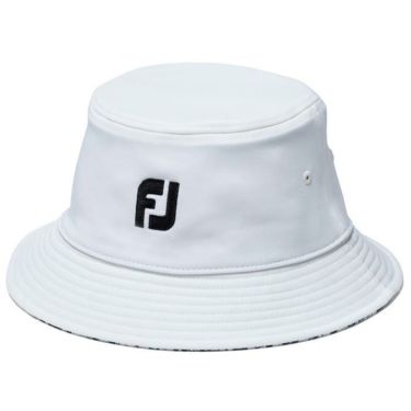 フットジョイ FootJoy　メンズ 撥水 フラワープリント リバーシブル バケットハット FH24WRB 1 ホワイト　2024年モデル ホワイト（1）