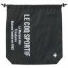 ルコック Le coq sportif　メンズ ロゴプリント 巾着型 シューズケース QQBXJA22 BK00 ブラック　2024年モデル ブラック（BK00）
