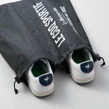 ルコック Le coq sportif　メンズ ロゴプリント 巾着型 シューズケース QQBXJA22 BK00 ブラック　2024年モデル 詳細2