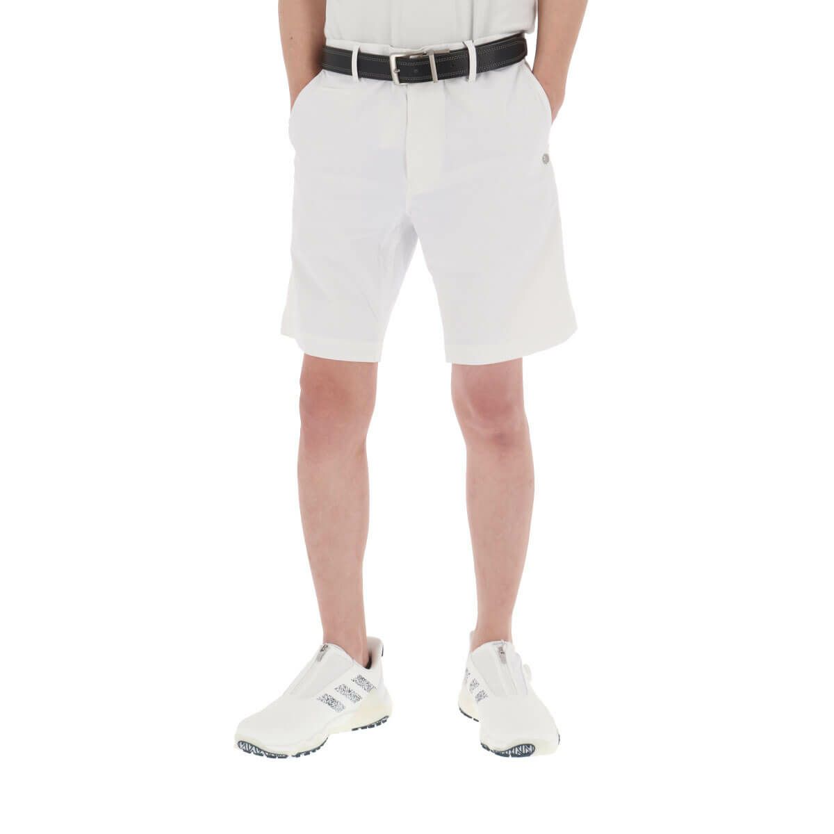 セントアンドリュース St ANDREWS　メンズ ロゴ刺繍 ドビー柄 サッカー素材 ストレッチ ショートパンツ 042-4132551　2024年モデル ホワイト（030）