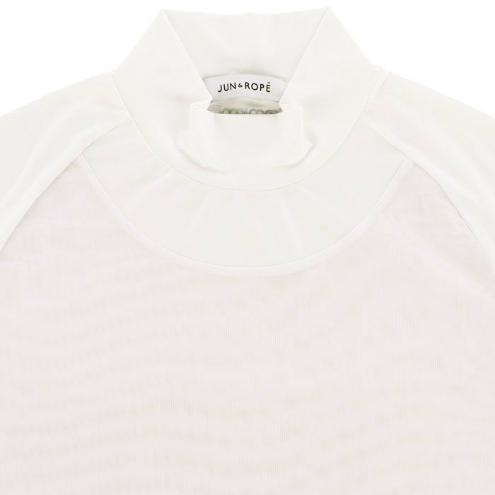 ジュン アンド ロペ JUN ＆ ROPE　レディース ロゴプリント クールコア メッシュ 生地切替 長袖 モックネック インナーシャツ ERM84000　2024年モデル 詳細3
