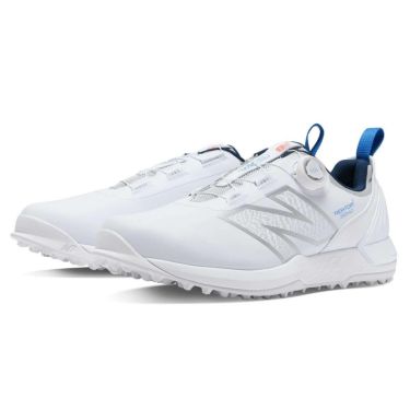 ニューバランスゴルフ　Fresh Foam X 2500 SL BOA フレッシュフォームエックス 2500 v4 ボア スパイクレス ゴルフシューズ UGS2500A WHITE/BLUE　2024年モデル 詳細1