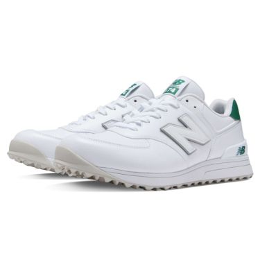 ニューバランスゴルフ　574 SL v3 スパイクレス ゴルフシューズ UGS574J3 WHITE/GREEN　2024年モデル 詳細1