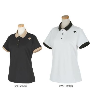 デサントゴルフ DESCENTE GOLF　レディース バイカラー 鹿の子 UVカット 半袖 ポロシャツ DGWXJA14　2024年モデル 詳細1