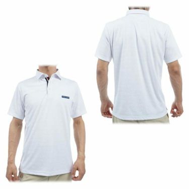 トミー ヒルフィガー ゴルフ　メンズ ロゴジャカード 総柄 半袖 ポロシャツ THMA413　2024年モデル 詳細2
