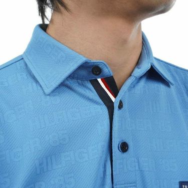 トミー ヒルフィガー ゴルフ　メンズ ロゴジャカード 総柄 半袖 ポロシャツ THMA413　2024年モデル 詳細3