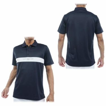 トミー ヒルフィガー ゴルフ　メンズ 配色切替 胸ボーダー柄 半袖 ポロシャツ THMA422　2024年モデル 詳細2