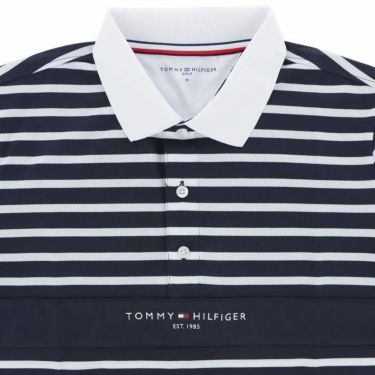 トミー ヒルフィガー ゴルフ　メンズ 配色切替 胸ボーダー柄 半袖 ポロシャツ THMA422　2024年モデル 詳細3