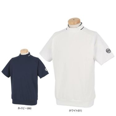 タイトリスト Titleist　メンズ ボードウォークワッペン 鹿の子 ストレッチ 半袖 モックネックシャツ TLPMS118J　2024年モデル 詳細1