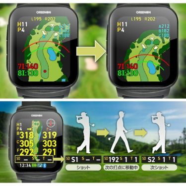 グリーンオン ザ・ゴルフウォッチ THE GOLF WATCH GS501　腕時計型 GPSゴルフナビ 詳細3