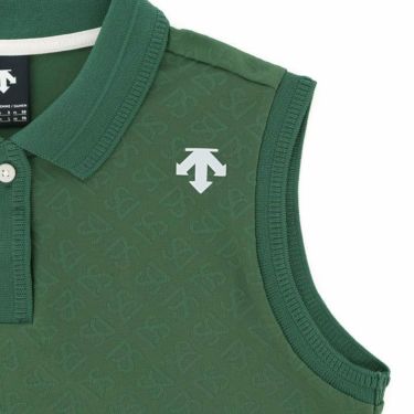 デサントゴルフ DESCENTE GOLF　レディース モノグラムジャカード 総柄 UVカット ノースリーブ フライフロント ポロシャツ DGWXJA19　2024年モデル 詳細5