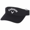 キャロウェイ Callaway　レディース 立体刺繍ロゴ ベーシック コットンツイル サンバイザー C23990207 1010 ブラック　2023年モデル ブラック（1010）