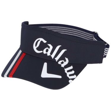 キャロウェイ Callaway　レディース ロゴプリント ラインデザイン サンバイザー C23291212 1120 ネイビー　2023年モデル ネイビー（1120）