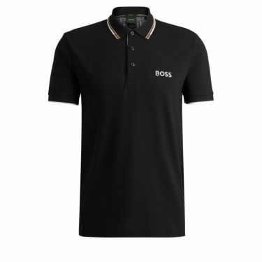 ボス BOSS　ロゴ刺繍 半袖 ポロシャツ 50469102　2024年モデル ブラック（002） 詳細4