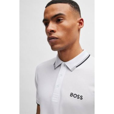 ボス BOSS　ロゴ刺繍 半袖 ポロシャツ 50469102　2024年モデル ホワイト（100） 詳細2