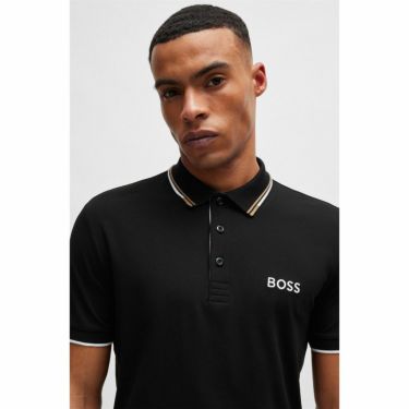 ボス BOSS　ロゴ刺繍 半袖 ポロシャツ 50469102　2024年モデル ブラック（002） 詳細2