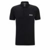 ボス BOSS　MATTEO BERRITTINI コラボ ワッフル生地 半袖 ポロシャツ 50519853　2024年モデル ブラック（001）