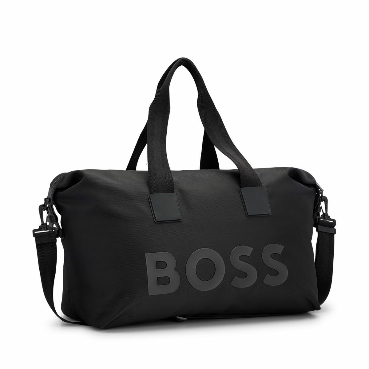 ボス BOSS　ロゴ ホールドオール ショルダーベルト付き ボストンバッグ 50490355　2024年モデル ブラック（001）