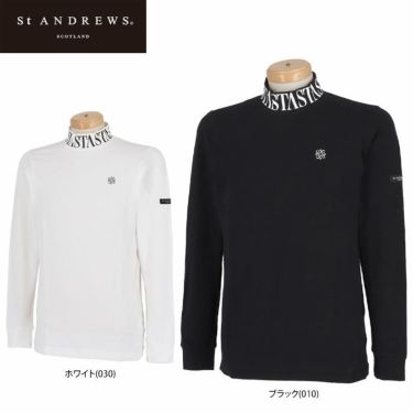 セントアンドリュース St ANDREWS　メンズ ロゴプリント ベア天竺 ストレッチ 長袖 ハイネックシャツ 042-2266951 詳細1