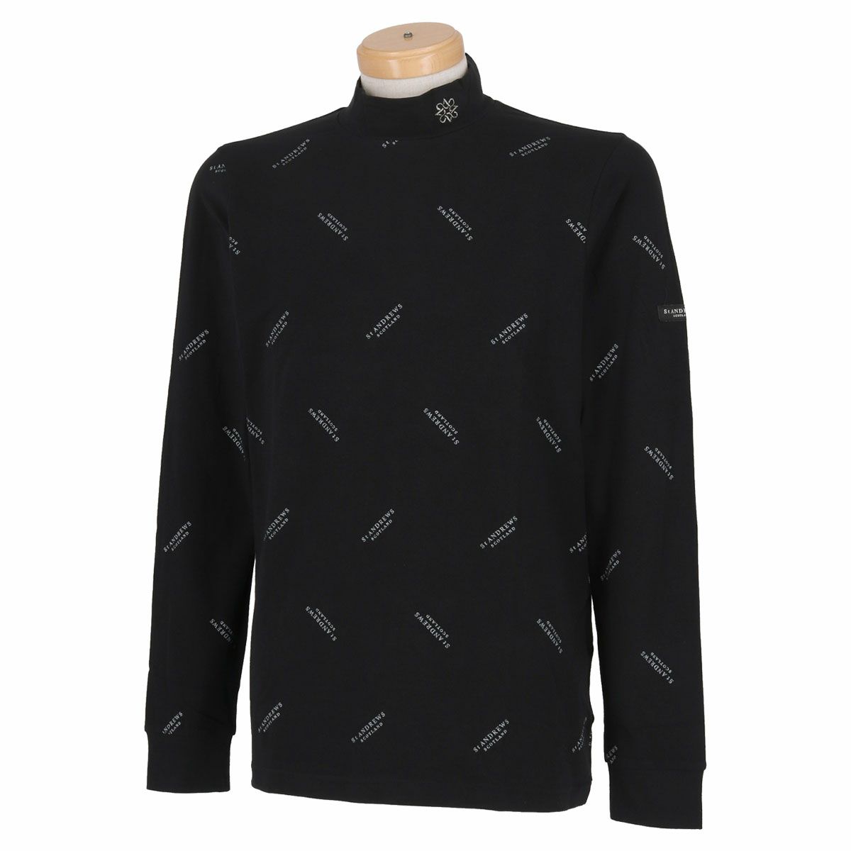 セントアンドリュース St ANDREWS　メンズ ロゴプリント 飛び柄 ベア天竺 ストレッチ 長袖 ハイネックシャツ 042-2266953 詳細2