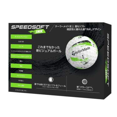 テーラーメイド　SPEED SOFT INK 2024年モデル ゴルフボール　1ダース（12球入り）　グリーン 詳細1