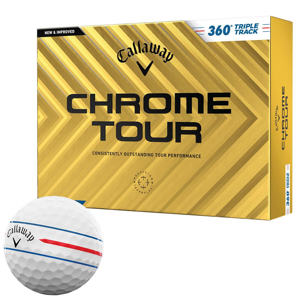 キャロウェイ　クロム ツアー 360°トリプルトラック 2024年モデル　ゴルフボール　1ダース（12球入り）  ホワイト 360-TRIPLE-TRACK（ホワイト）