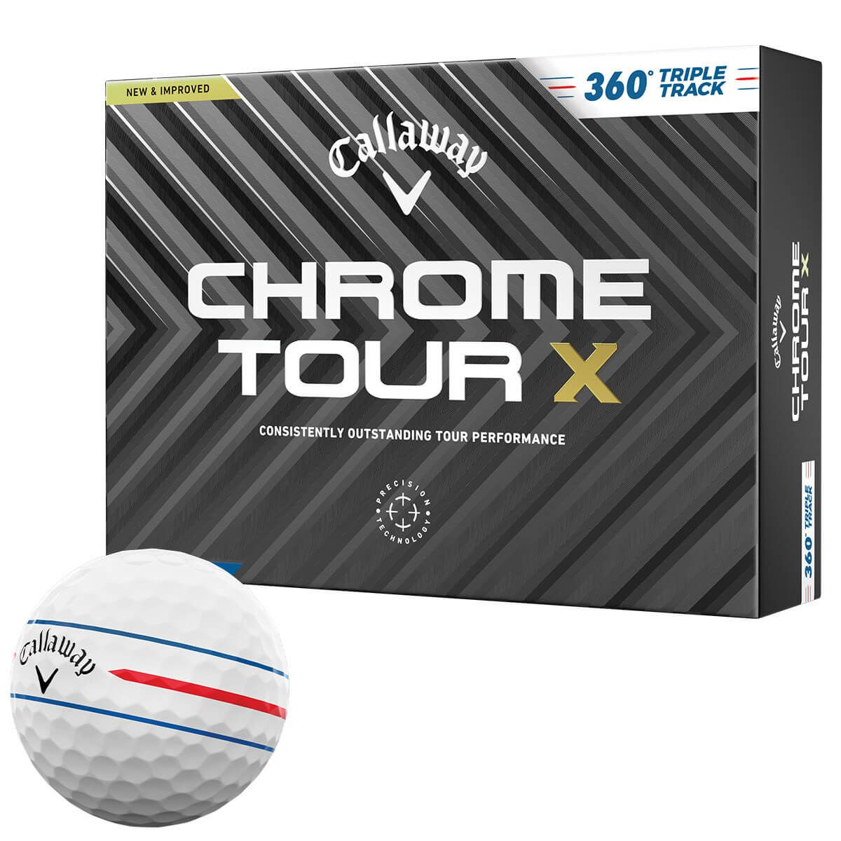キャロウェイ　クロム ツアーX 360°トリプルトラック 2024年モデル　ゴルフボール　1ダース（12球入り）  ホワイト 360-TRIPLE-TRACK（ホワイト）