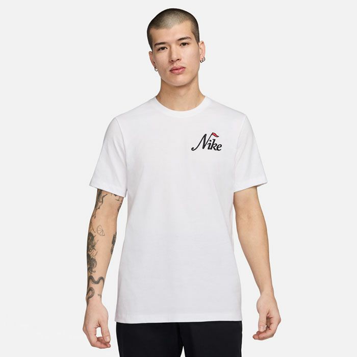 ナイキ NIKE　メンズ ゴルフモチーフ ロゴ刺繍 半袖 Tシャツ FV8429 100 ホワイト　2024年モデル ホワイト（100）