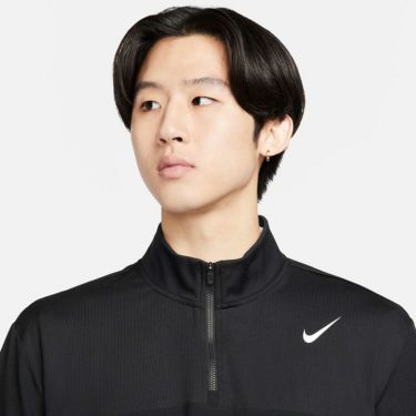 ナイキ NIKE　メンズ Dri-FIT 長袖 ハーフジップ ジャケット FD5771 010 ブラック/ブラック/ホワイト　2024モデル 詳細2