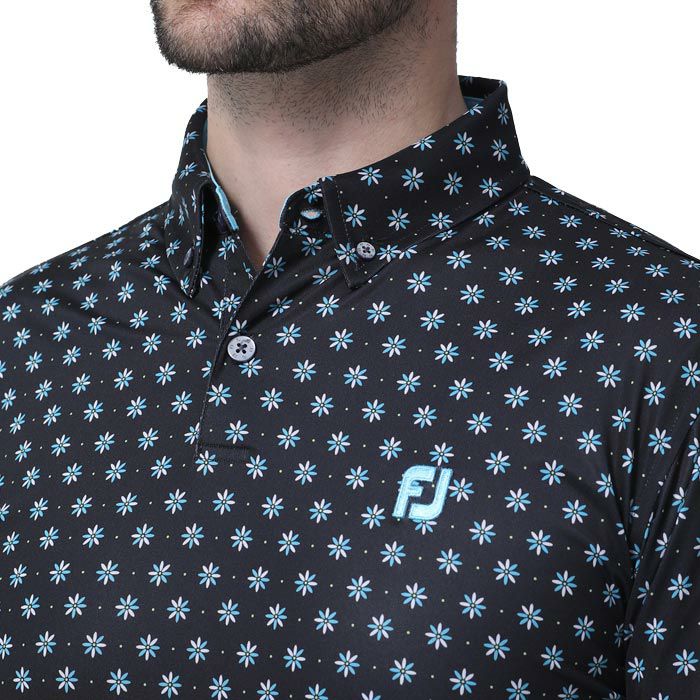 フットジョイ FootJoy　メンズ ロゴ刺繍 マルチカラー 総柄 フラワープリント 長袖 ボタンダウン ポロシャツ FJ-F23-S04　2023年モデル 詳細7