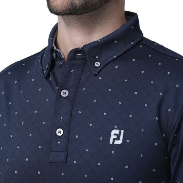 フットジョイ FootJoy　メンズ ロゴデザイン アーガイル柄 長袖 ボタンダウン ポロシャツ FJ-F23-S10　2023年モデル 詳細6